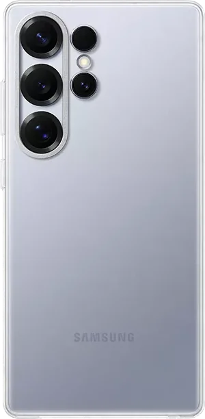Samsung Galaxy S25 in silver blue, front and back view