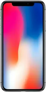 iPhone X front view with edge-to-edge OLED screen and notch